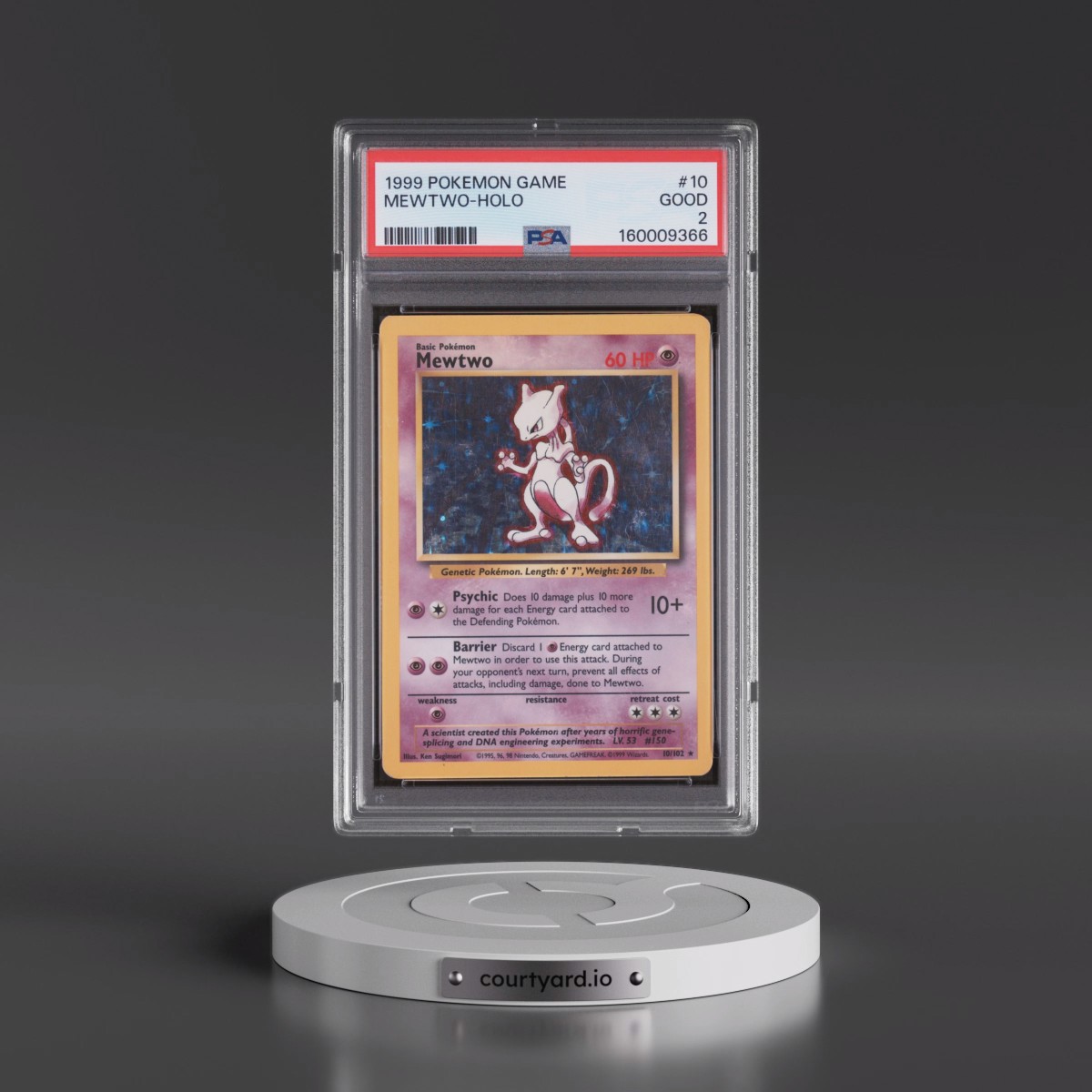 1999 Pokémon Game #10 Mewtwo - Holo (PSA 2 GOOD)