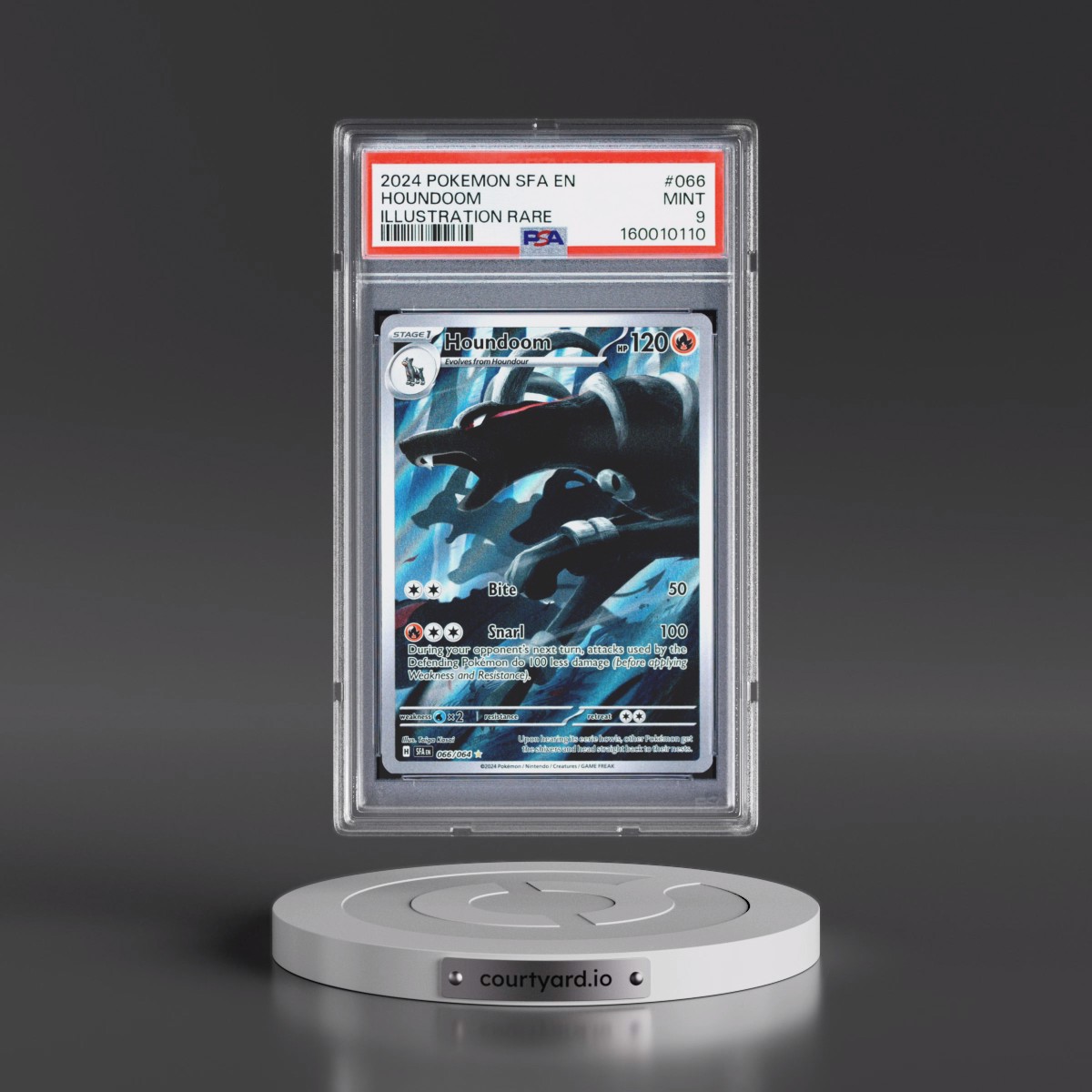 2024 Pokémon Sfa EN-Shrouded Fable #066 Houndoom - Illustration Rare (PSA 9 MINT)