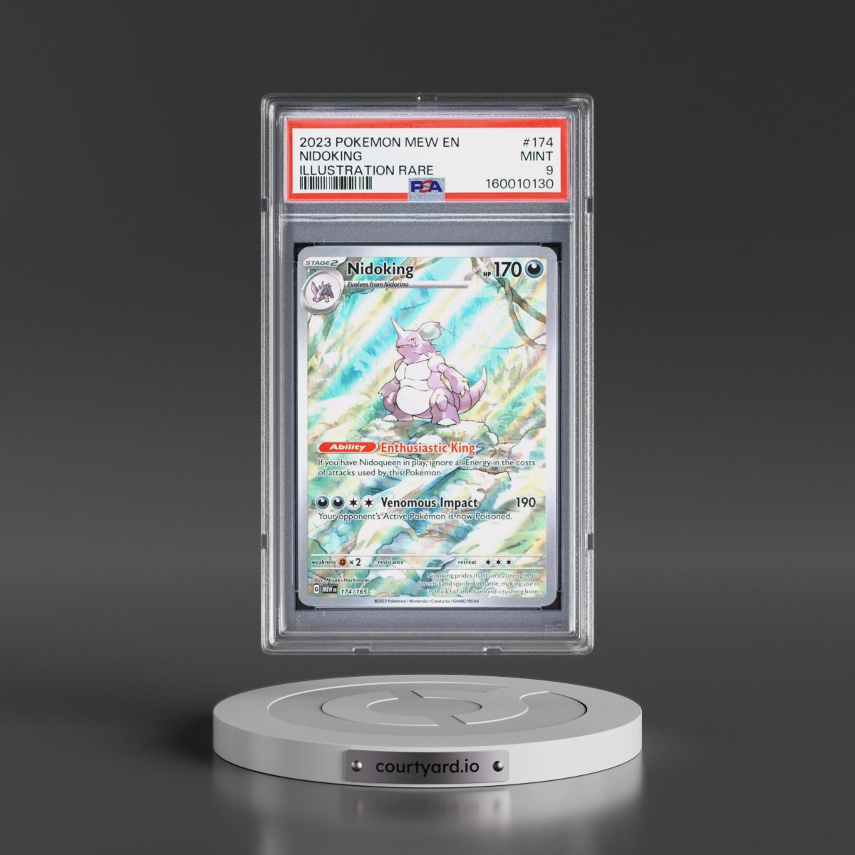 2023 Pokémon Mew EN-151 #174 Nidoking - Illustration Rare (PSA 9 MINT)