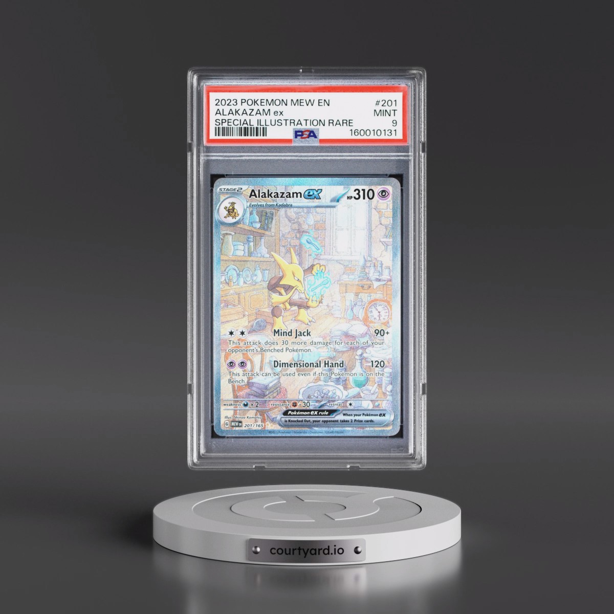 2023 Pokémon Mew EN-151 #201 Alakazam EX - Holo Special Illustration Rare (PSA 9 MINT)