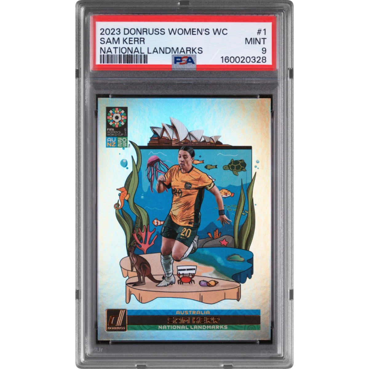 2023 Panini Donruss FIFA Women's World Cup National Landmarks #1 Sam Kerr (PSA 9 MINT)