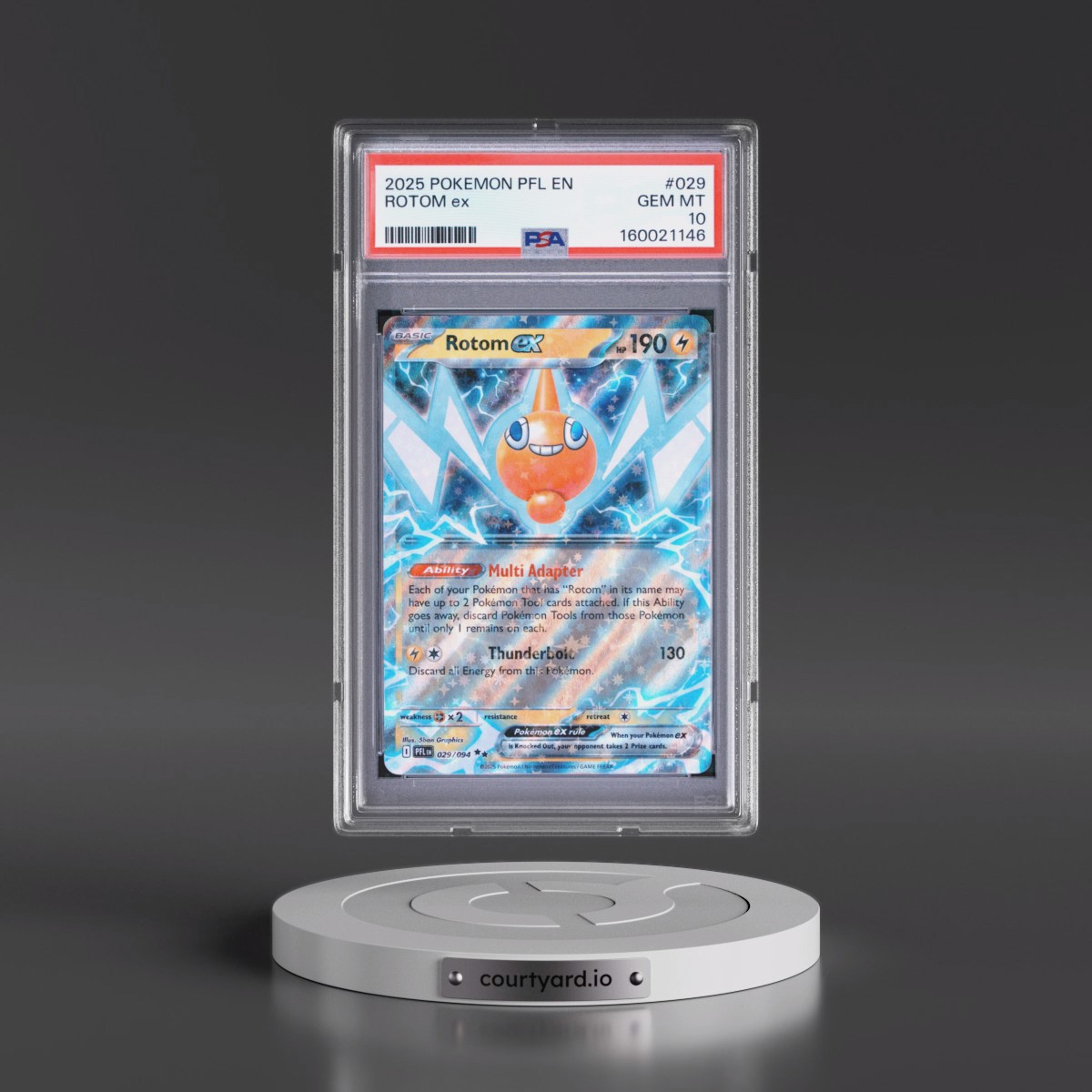 2025 Pokémon Pfl EN-Phantasmal Flames #029 Rotom EX - Holo (PSA 10 GEM MINT)