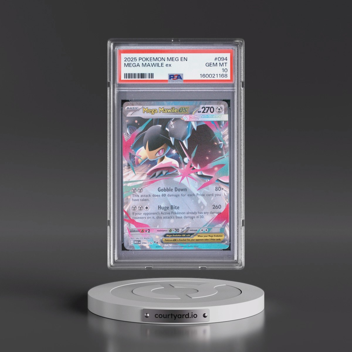2025 Pokémon Meg EN-Mega Evolution #094 Mega Mawile EX - Holo (PSA 10 GEM MINT)
