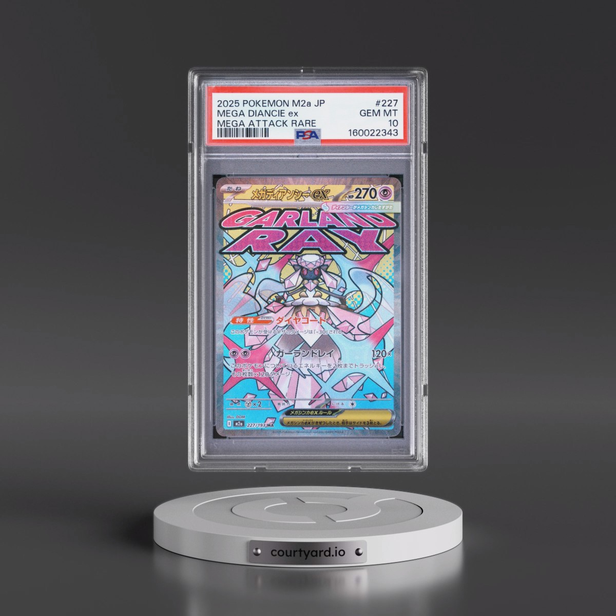 2025 Pokémon M2a-Mega Dream EX #227 Mega Diancie EX - Holo Mega Attack Rare (PSA 10 GEM MINT)