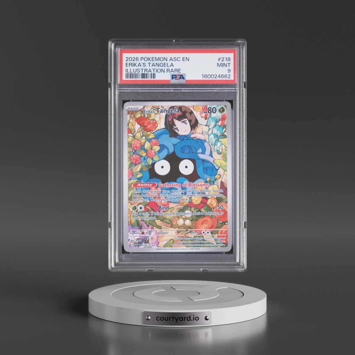 2026 Pokémon Asc EN-Ascended Heroes #218 Erika's Tangela - Illustration Rare (PSA 9 MINT)