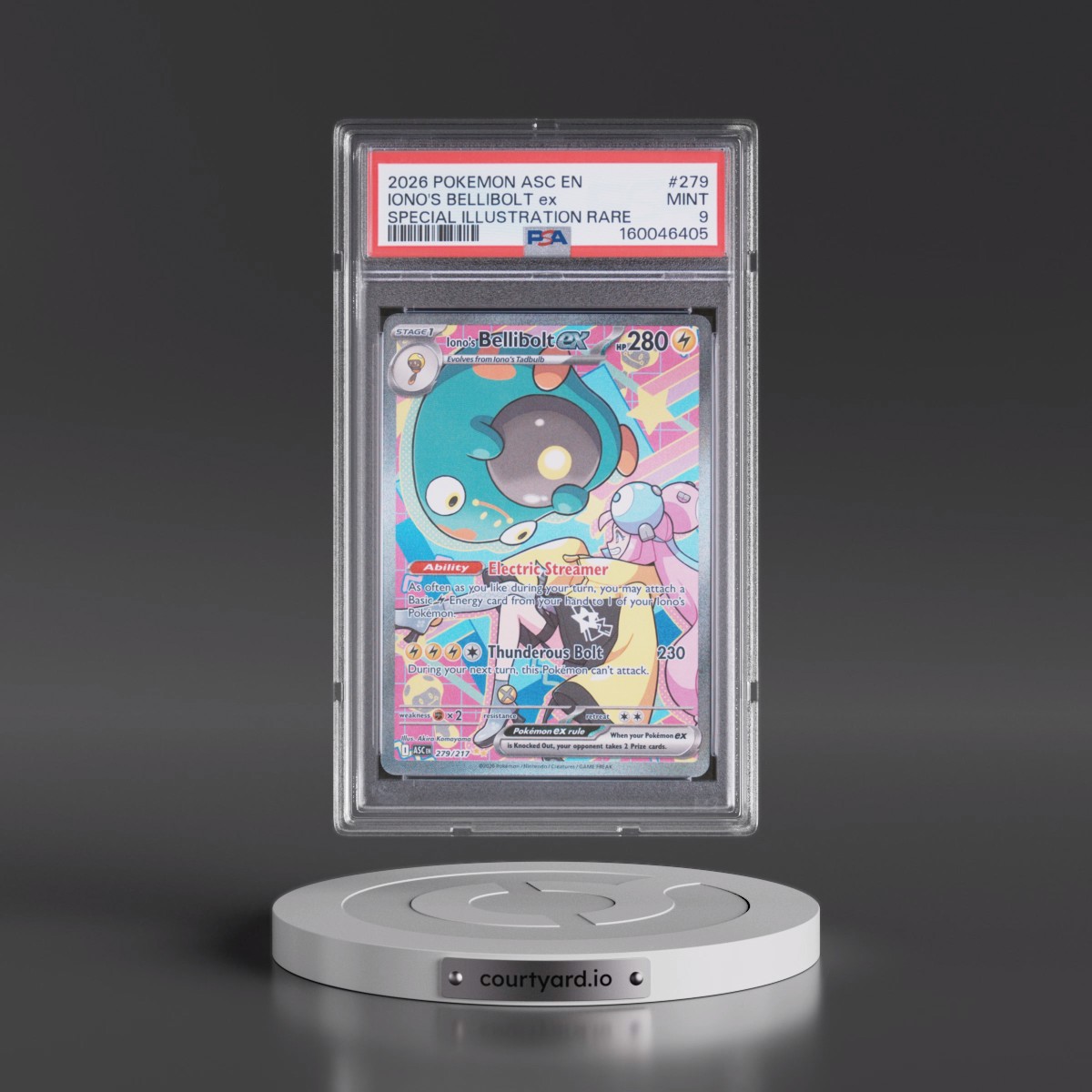 2026 Pokémon Asc EN-Ascended Heroes #279 Iono's Bellibolt EX - Holo Special Illustration Rare (PSA 9 MINT)