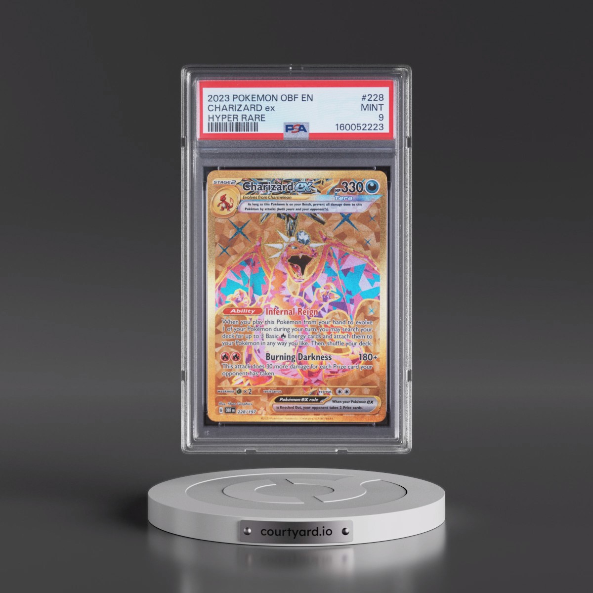 2023 Pokémon Obf EN-Obsidian Flames #228 Charizard EX - Holo Hyper Rare (PSA 9 MINT)