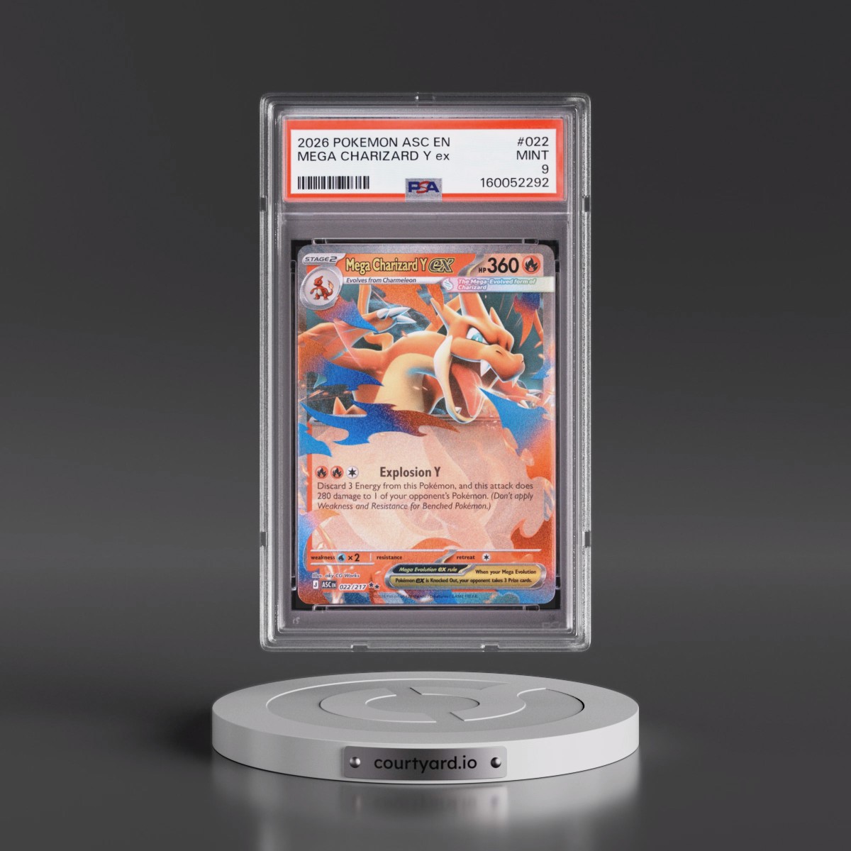 2026 Pokémon Asc EN-Ascended Heroes #022 Mega Charizard Y EX - Holo (PSA 9 MINT)