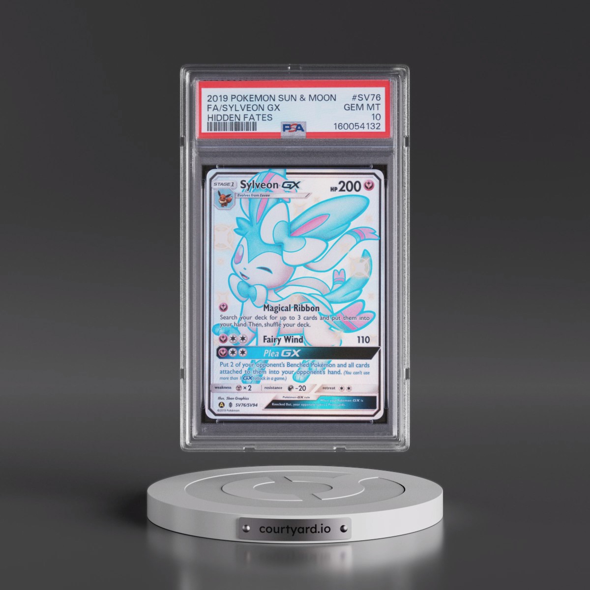 2019 Pokémon Sun & Moon Hidden Fates #SV76 Sylveon GX - Holo Full Art (PSA 10 GEM MINT)