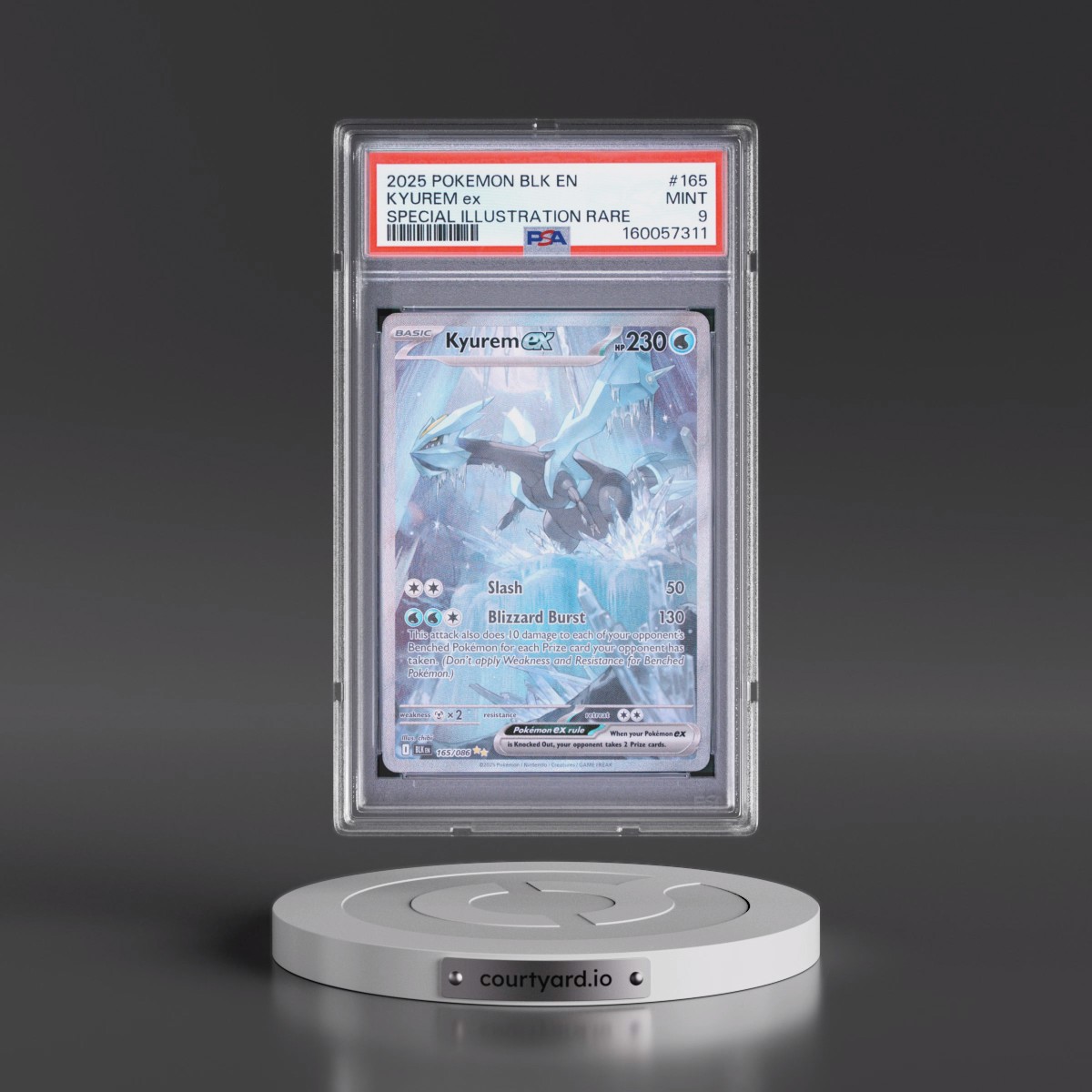 2025 Pokémon Blk EN-Black Bolt #165 Kyurem EX - Holo Special Illustration Rare (PSA 9 MINT)