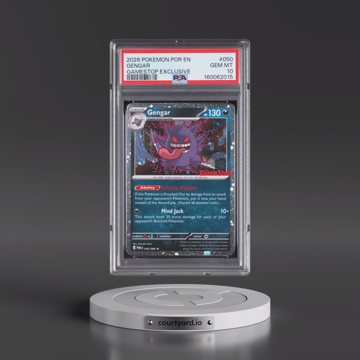 2026 Pokémon Por EN-Perfect Order #050 Gengar - Gamestop Exclusive (PSA 10 GEM MINT)