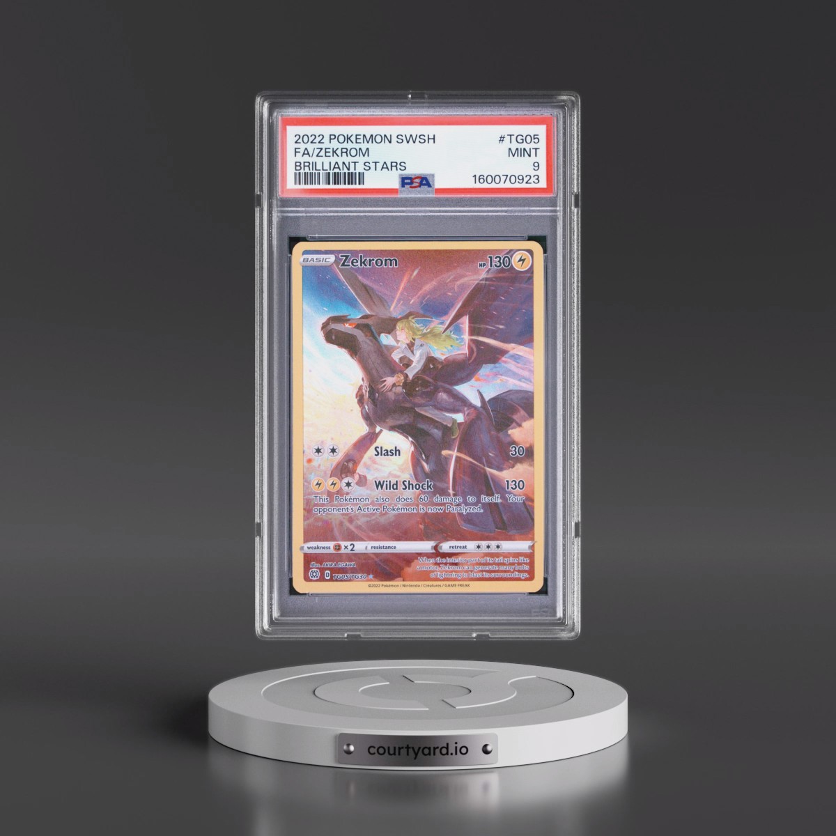 2022 Pokémon Sword & Shield Brilliant Stars #TG05 Zekrom - Full Art (PSA 9 MINT)