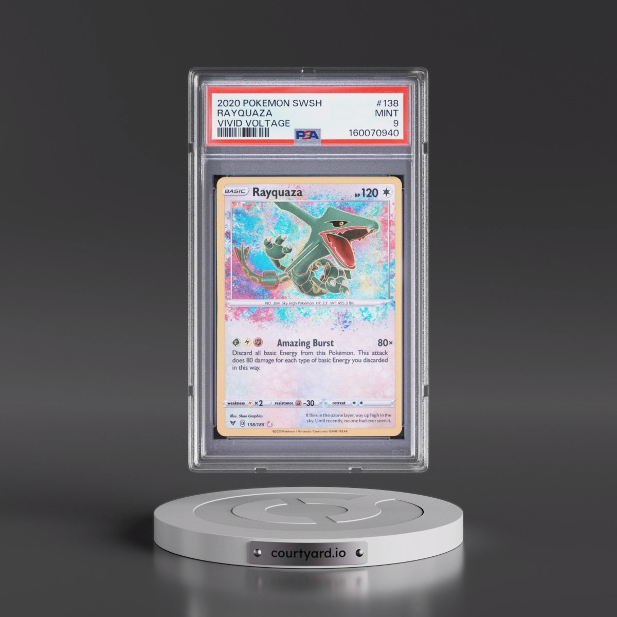 2020 Pokémon Sword & Shield Vivid Voltage #138 Rayquaza (PSA 9 MINT)