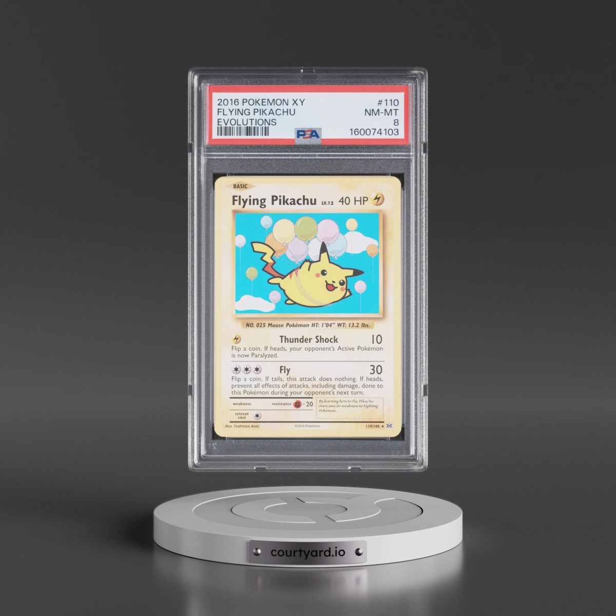 2016 Pokémon XY Evolutions #110 Flying Pikachu (PSA 8 NM-MT)