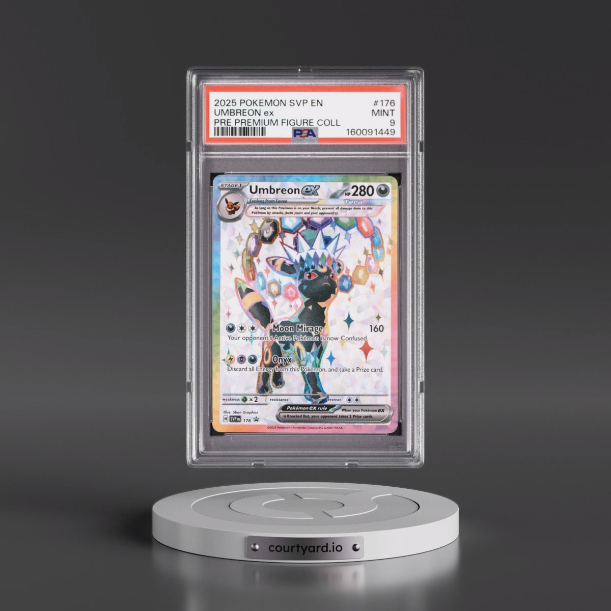 2025 Pokémon Svp EN-SV Black Star Promo #176 Umbreon EX - Holo Prismatic Evolutions Premium Figure Collection (PSA 9 MINT)