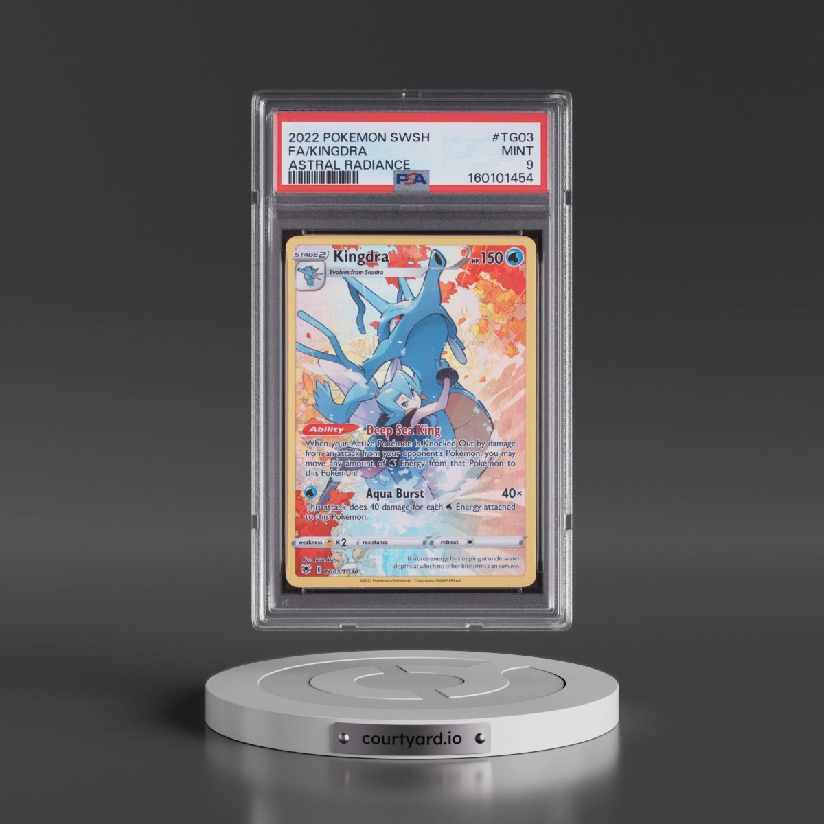 2022 Pokémon Sword & Shield Astral Radiance #TG03 Kingdra - Full Art (PSA 9 MINT)