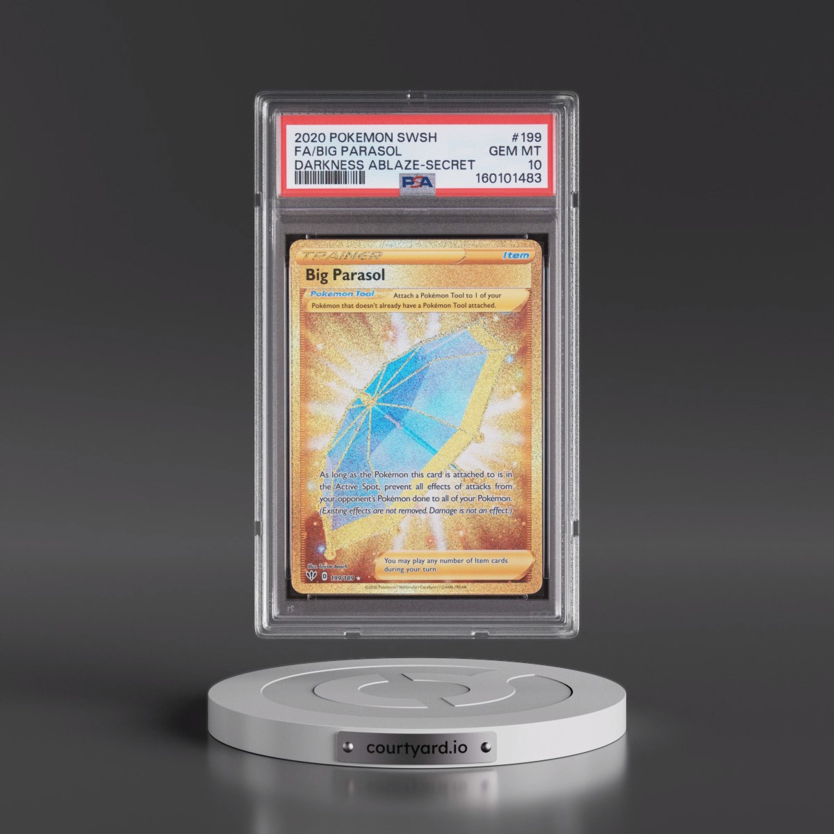 2020 Pokémon Sword & Shield Darkness Ablaze #199 Big Parasol - Full Art Secret (PSA 10 GEM MINT)