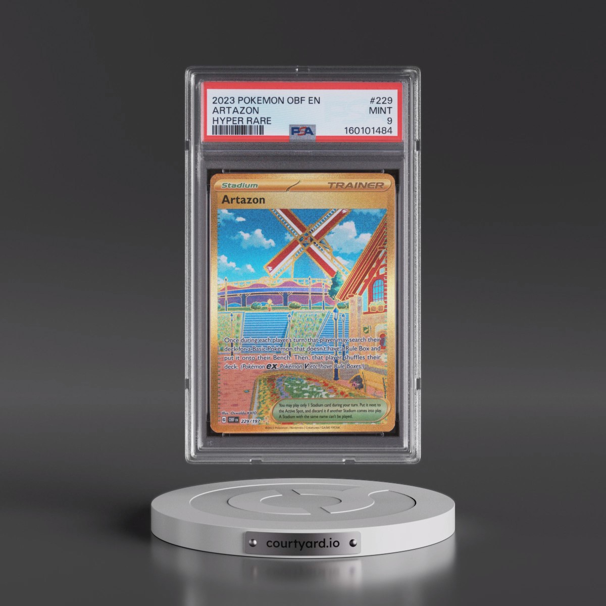 2023 Pokémon Obf EN-Obsidian Flames #229 Artazon - Hyper Rare (PSA 9 MINT)