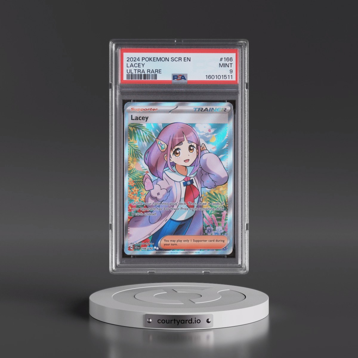 2024 Pokémon Scr EN-Stellar Crown #166 Lacey - Ultra Rare (PSA 9 MINT)