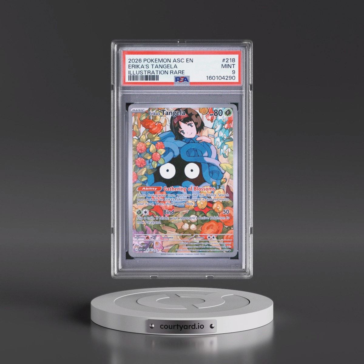 2026 Pokémon Asc EN-Ascended Heroes #218 Erika's Tangela - Illustration Rare (PSA 9 MINT)