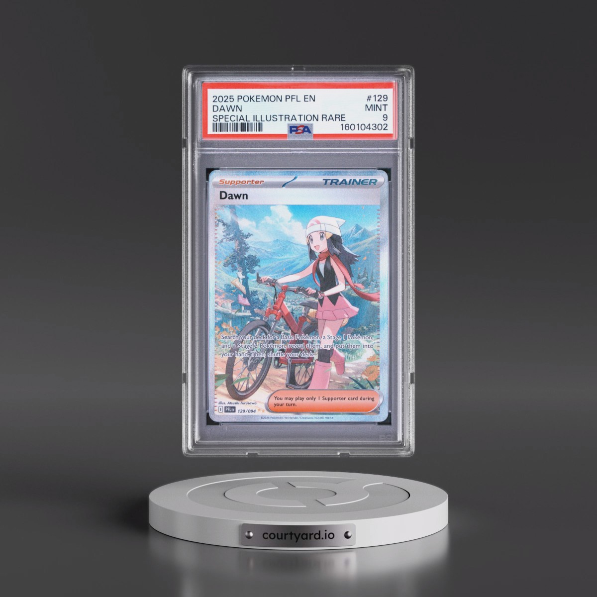 2025 Pokémon Pfl EN-Phantasmal Flames #129 Dawn - Special Illustration Rare (PSA 9 MINT)