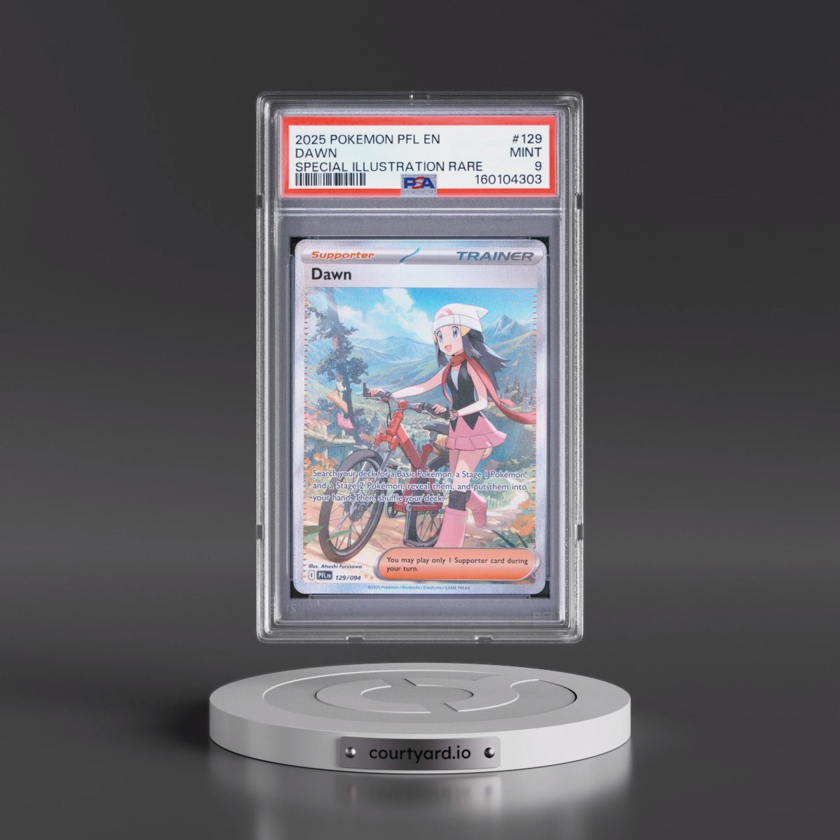 2025 Pokémon Pfl EN-Phantasmal Flames #129 Dawn - Special Illustration Rare (PSA 9 MINT)