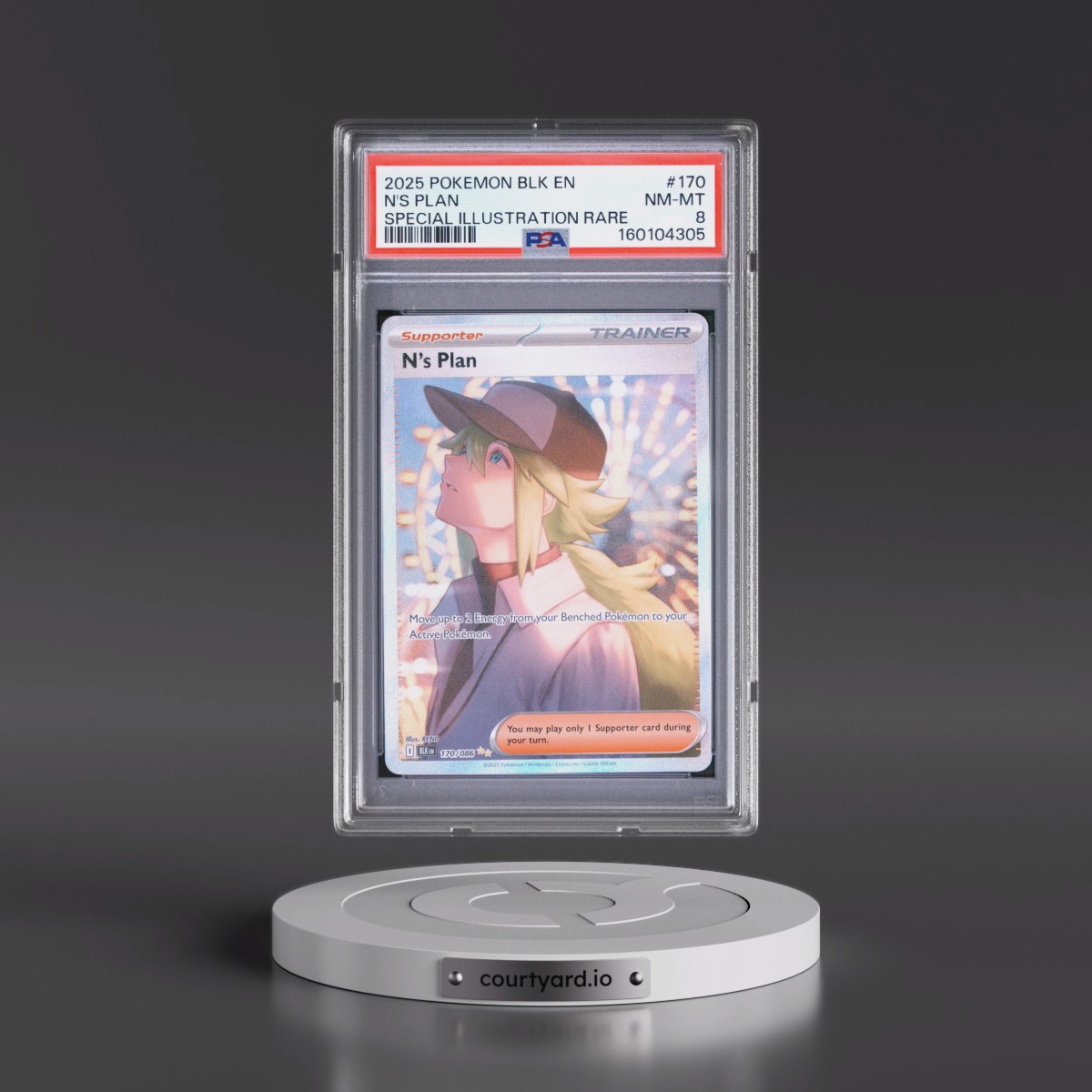 2025 Pokémon Blk EN-Black Bolt #170 N's Plan - Special Illustration Rare (PSA 8 NM-MT)