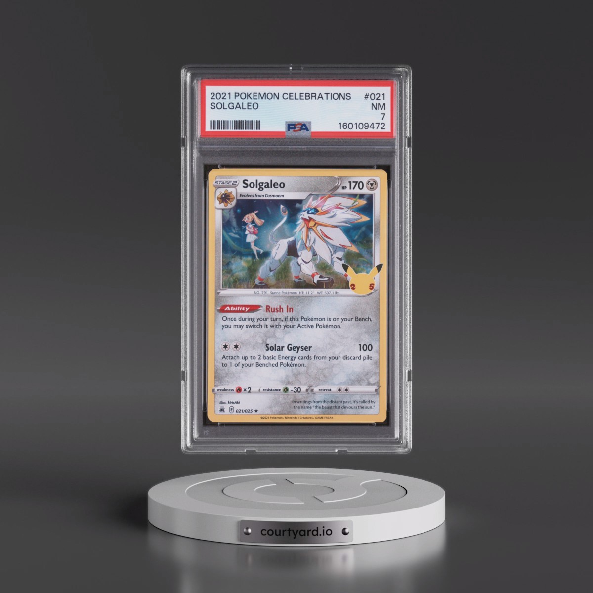 2021 Pokémon Celebrations #021 Solgaleo (PSA 7 NM)