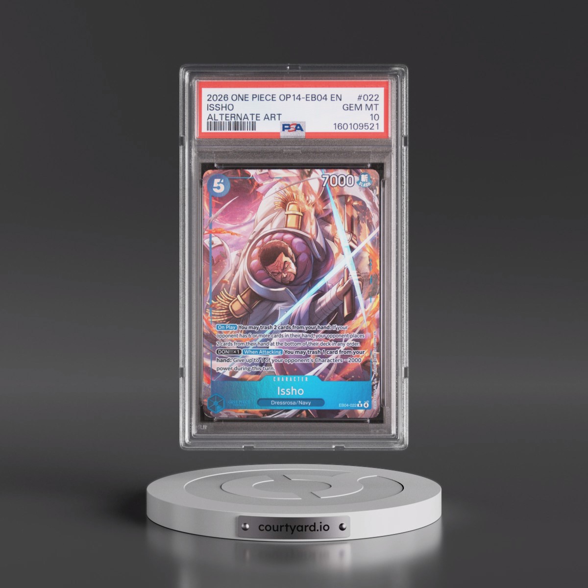 2026 One Piece OP14-EB04-the Azure Sea's Seven #022 Issho - Alternate Art (PSA 10 GEM MINT)