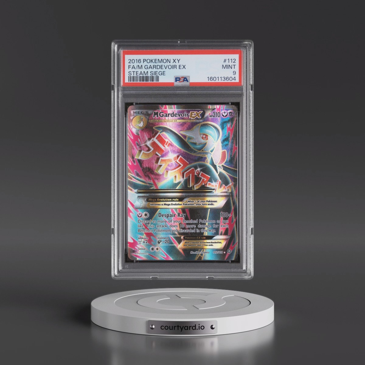2016 Pokémon XY Steam Siege #112 M Gardevoir EX - Holo Full Art (PSA 9 MINT)