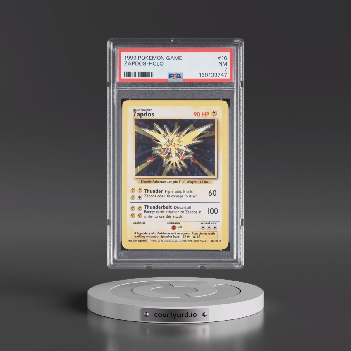 1999 Pokémon Game #16 Zapdos - Holo (PSA 7 NM)