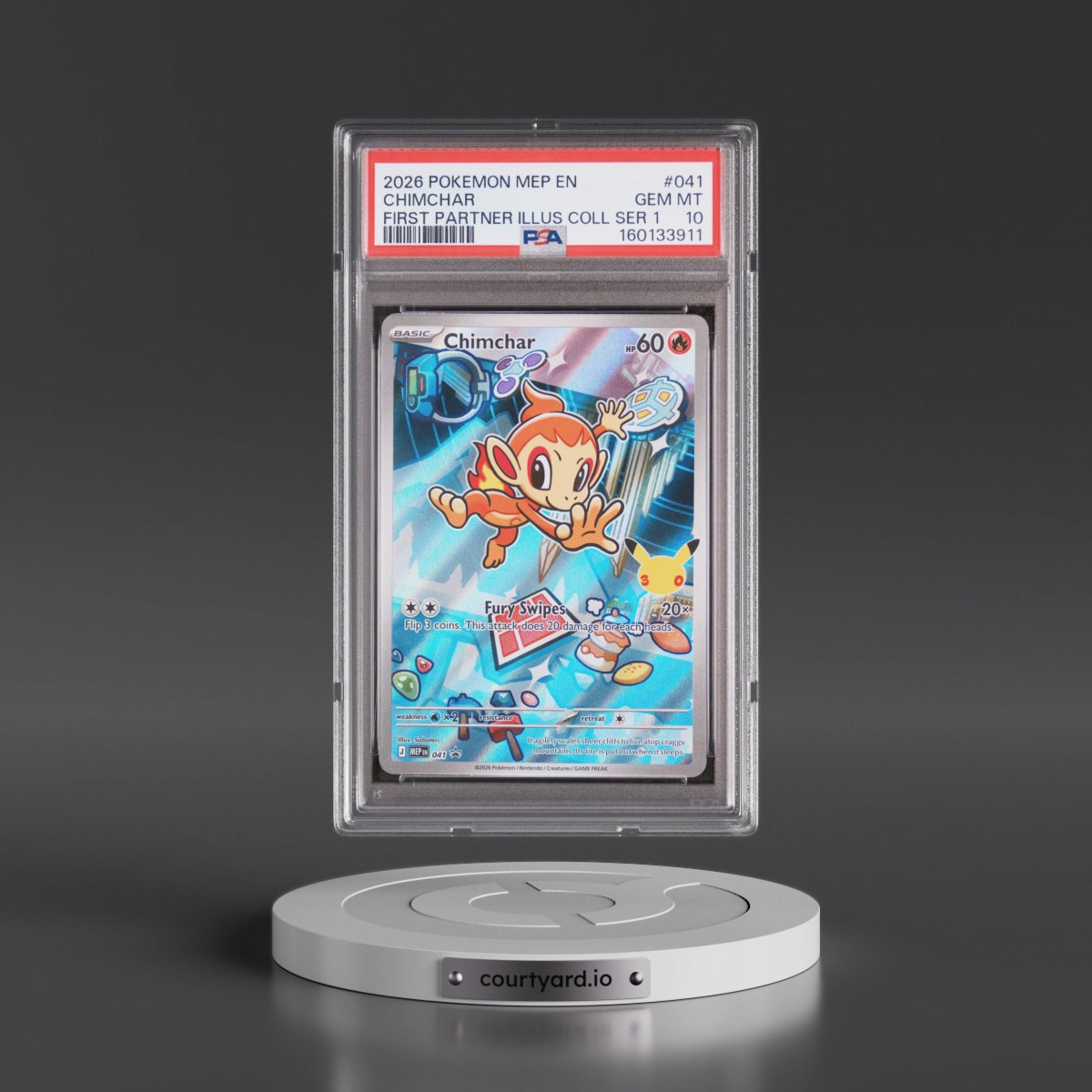 2026 Pokémon Mep EN-Me Black Star Promo #041 Chimchar - First Partner Illustration Collection Series 1 (PSA 10 GEM MINT)