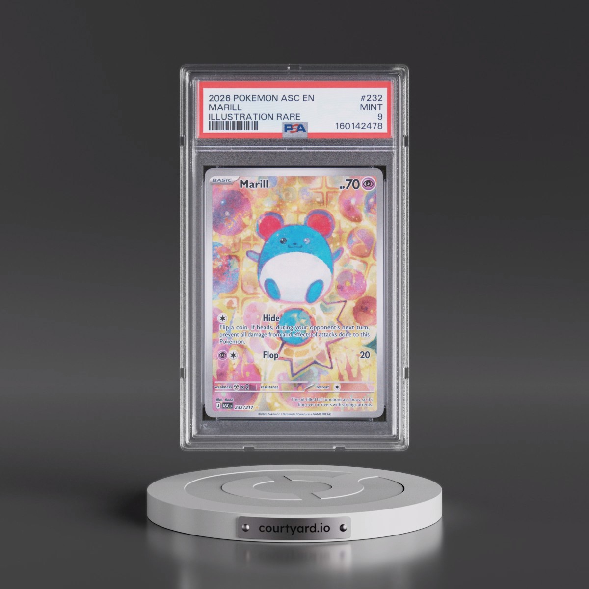 2026 Pokémon Asc EN-Ascended Heroes #232 Marill - Illustration Rare (PSA 9 MINT)