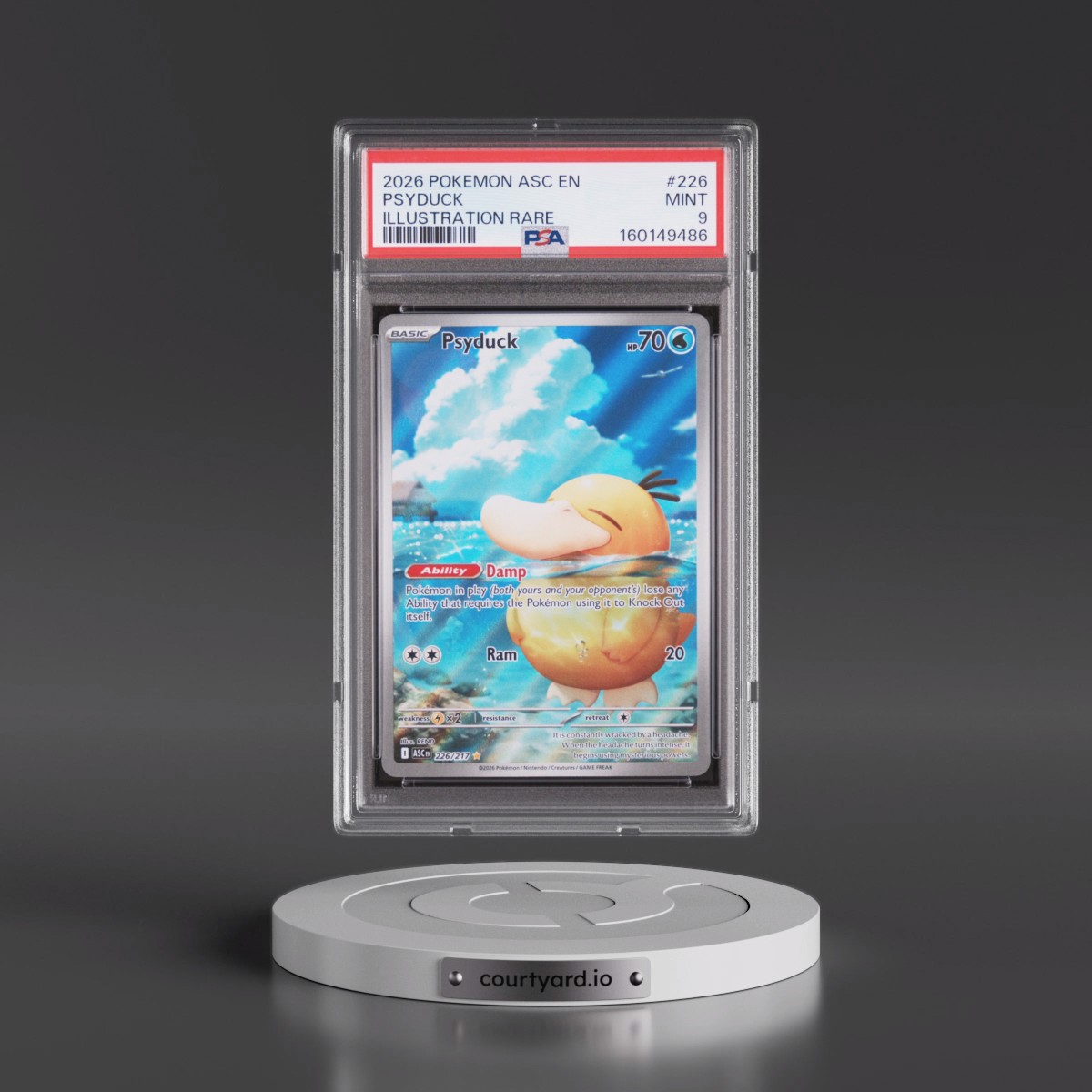 2026 Pokémon Asc EN-Ascended Heroes #226 Psyduck - Illustration Rare (PSA 9 MINT)