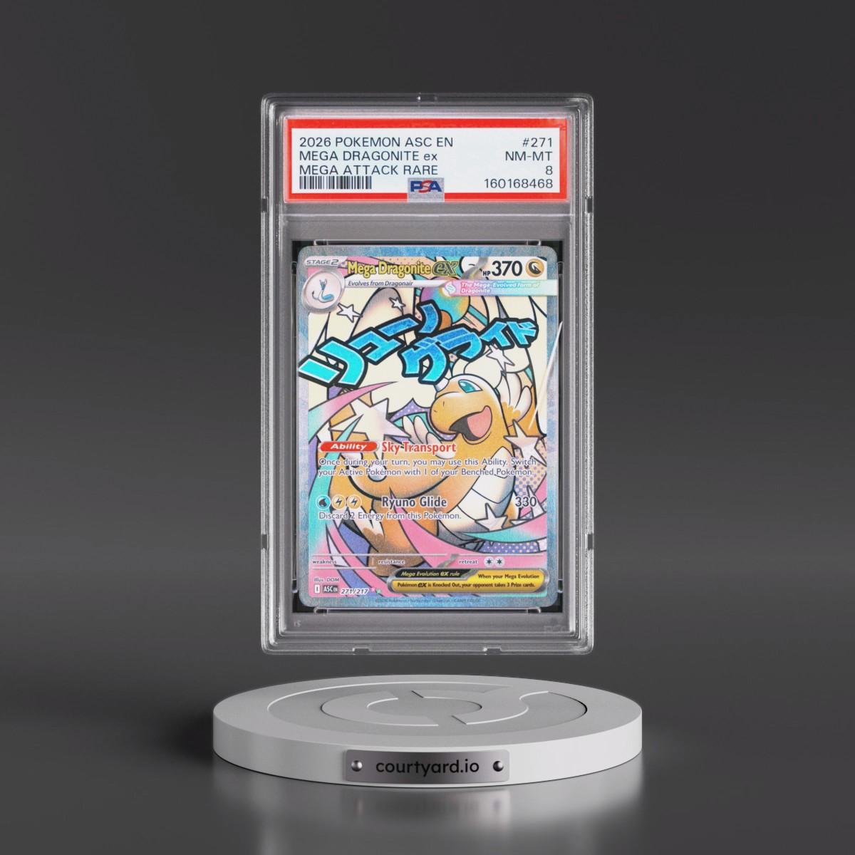 2026 Pokémon Asc EN-Ascended Heroes #271 Mega Dragonite EX - Holo Mega Attack Rare (PSA 8 NM-MT)