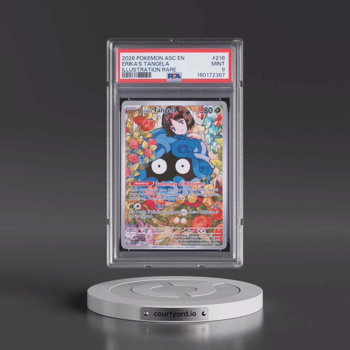 2026 Pokémon Asc EN-Ascended Heroes #218 Erika's Tangela - Illustration Rare (PSA 9 MINT)