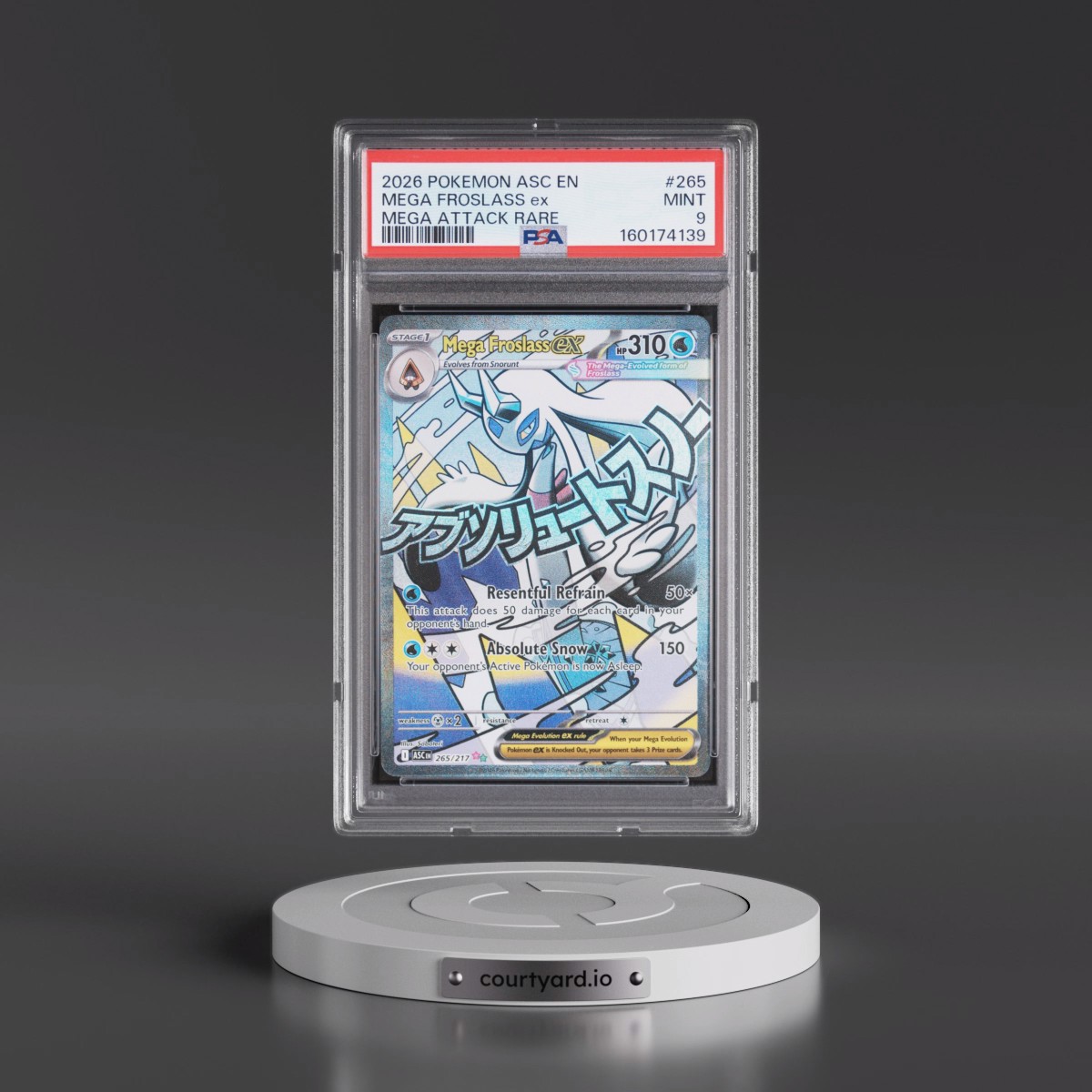 2026 Pokémon Asc EN-Ascended Heroes #265 Mega Froslass EX - Holo Mega Attack Rare (PSA 9 MINT)