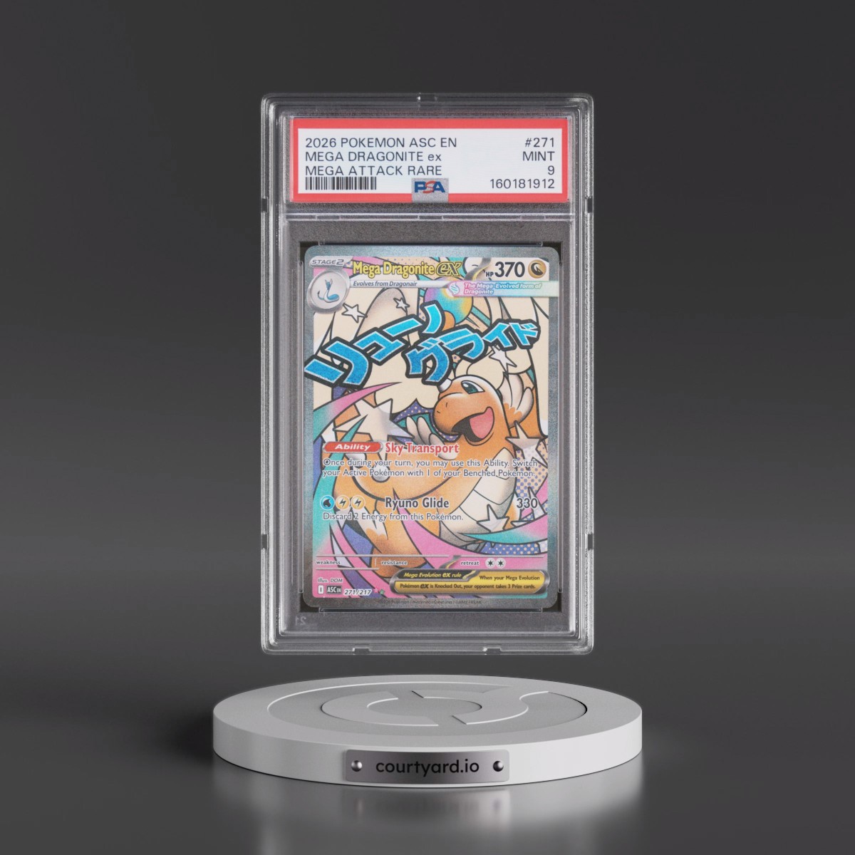 2026 Pokémon Asc EN-Ascended Heroes #271 Mega Dragonite EX - Holo Mega Attack Rare (PSA 9 MINT)