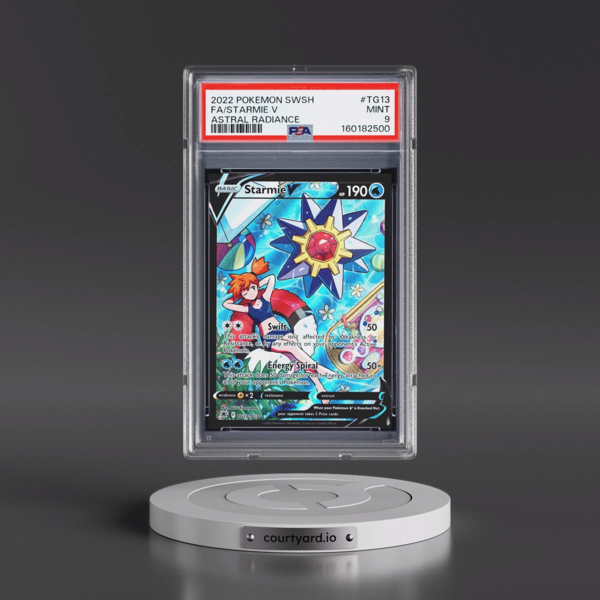 2022 Pokémon Sword & Shield Astral Radiance Starmie V - Holo Full Art #TG13 PSA 9