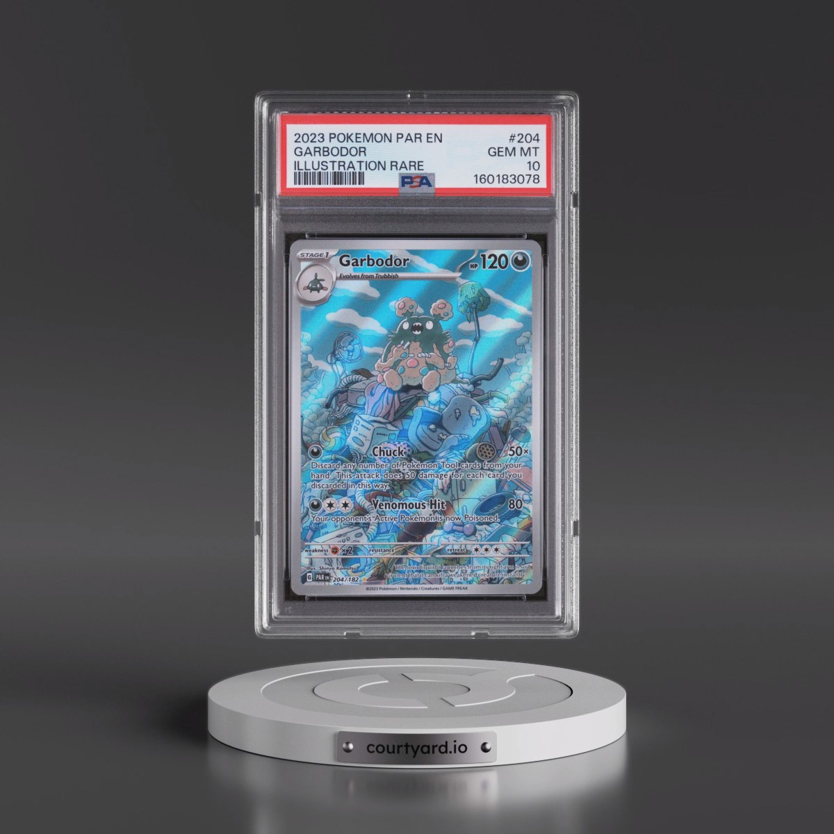 2023 Pokémon Par EN-Paradox Rift #204 Garbodor - Illustration Rare (PSA 10 GEM MINT)