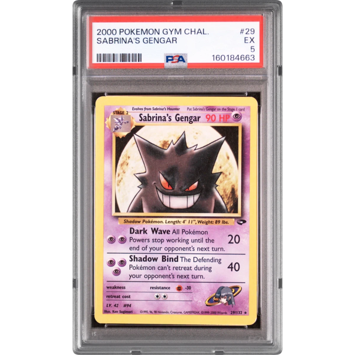 2000 Pokémon Gym Challenge #29 Sabrina's Gengar (PSA 5 EX)