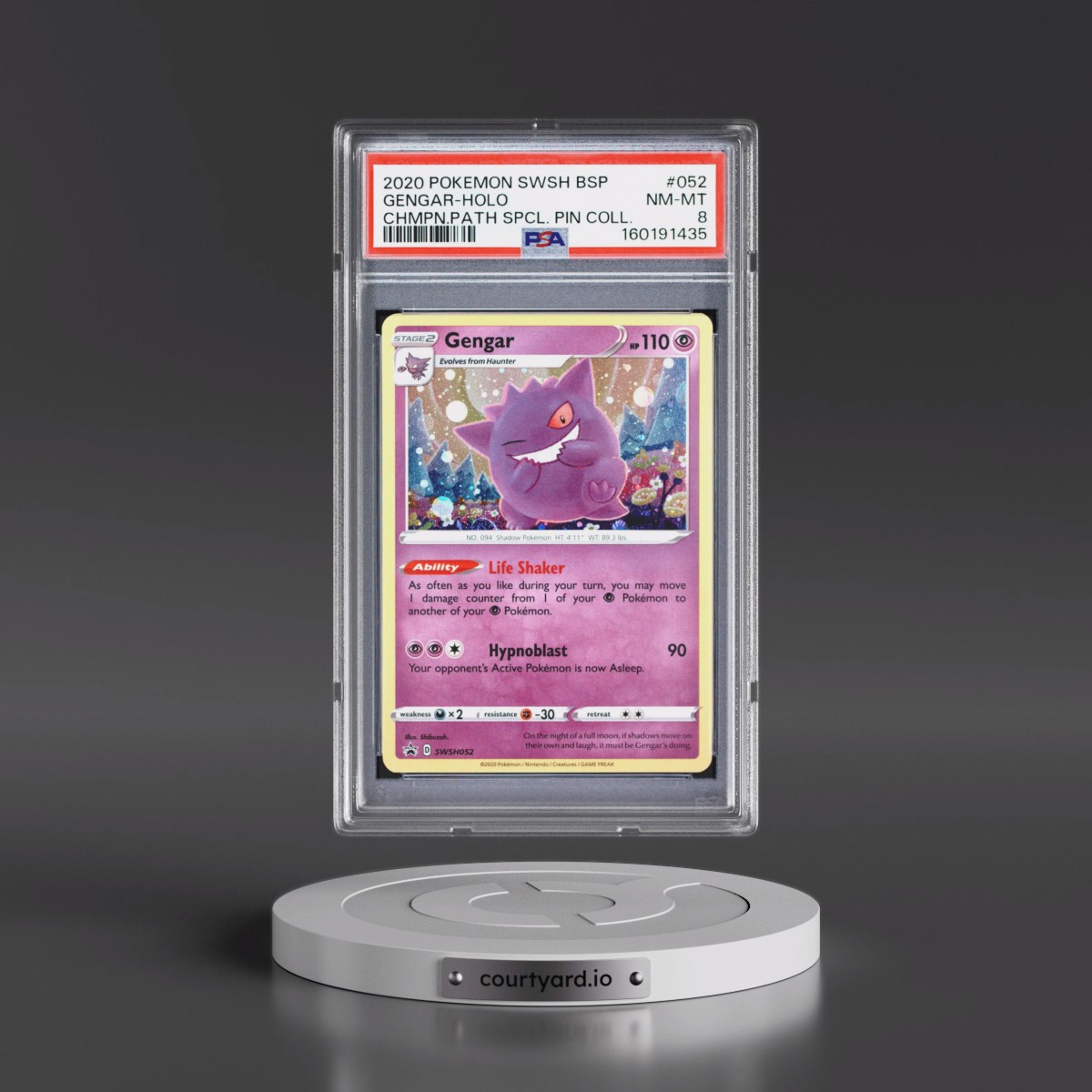2020 Pokémon Swsh Black Star Promo #052 Gengar - Holo Champion's Path Special Pin Collection (PSA 8 NM-MT)
