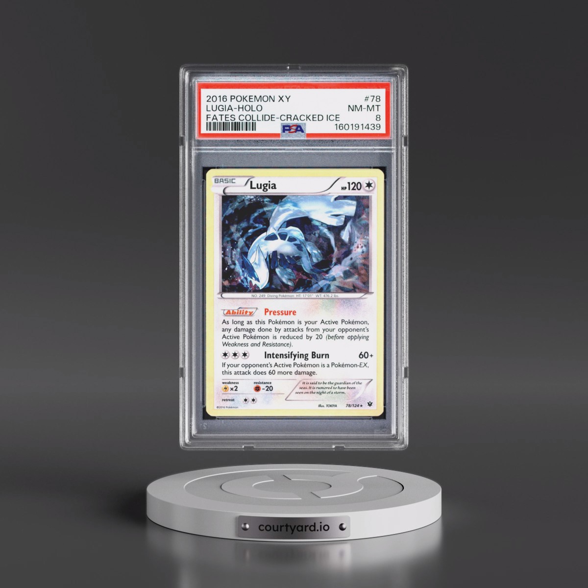 2016 Pokémon XY Fates Collide #78 Lugia - Holo Cracked Ice (PSA 8 NM-MT)