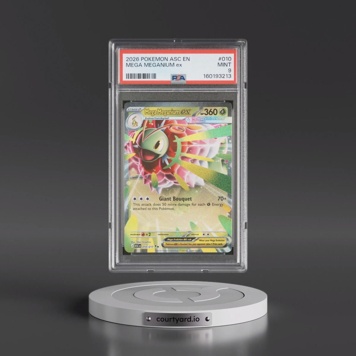 2026 Pokémon Asc EN-Ascended Heroes #010 Mega Meganium EX - Holo (PSA 9 MINT)