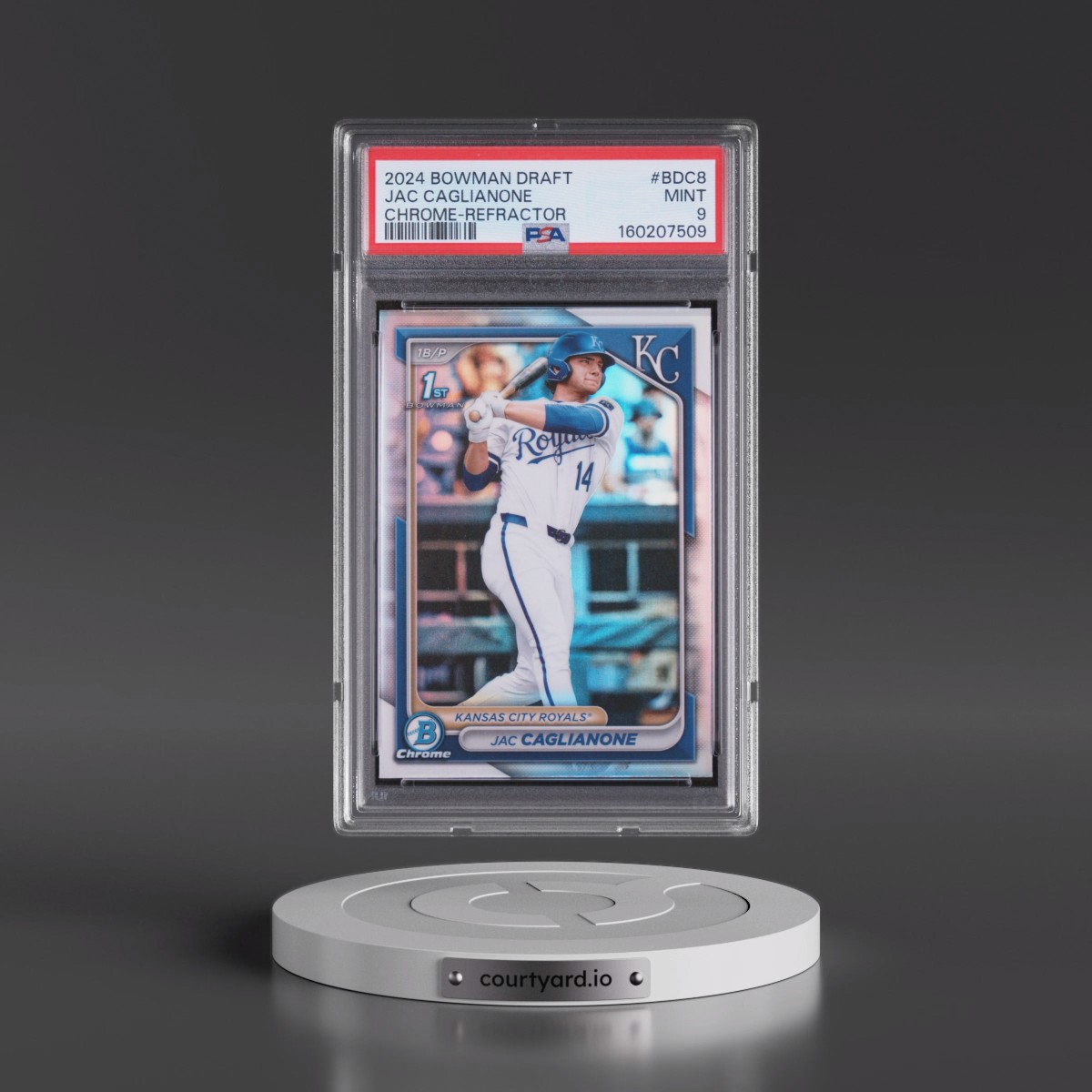 2024 Bowman Draft #BDC8 Jac Caglianone - Chrome-Refractor (PSA 9 MINT)