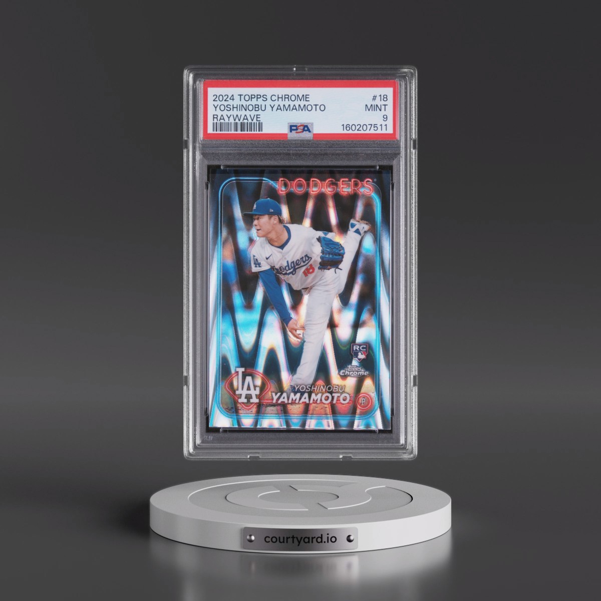 2024 Topps Chrome #18 Yoshinobu Yamamoto - Raywave (PSA 9 MINT)