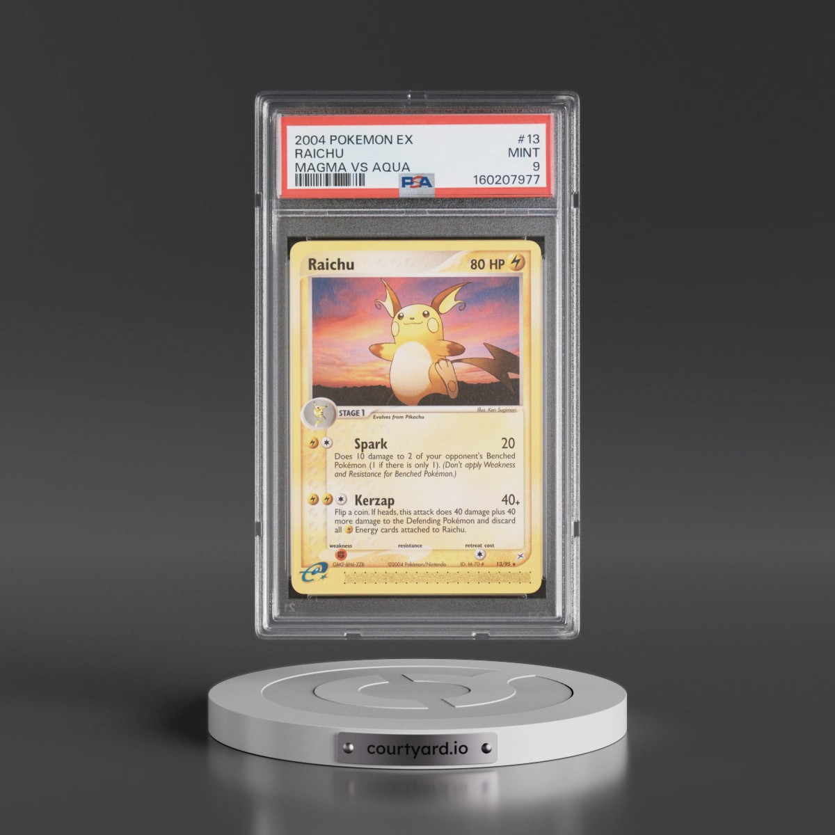 2004 Pokémon EX Team Magma VS Team Aqua #13 Raichu (PSA 9 MINT)