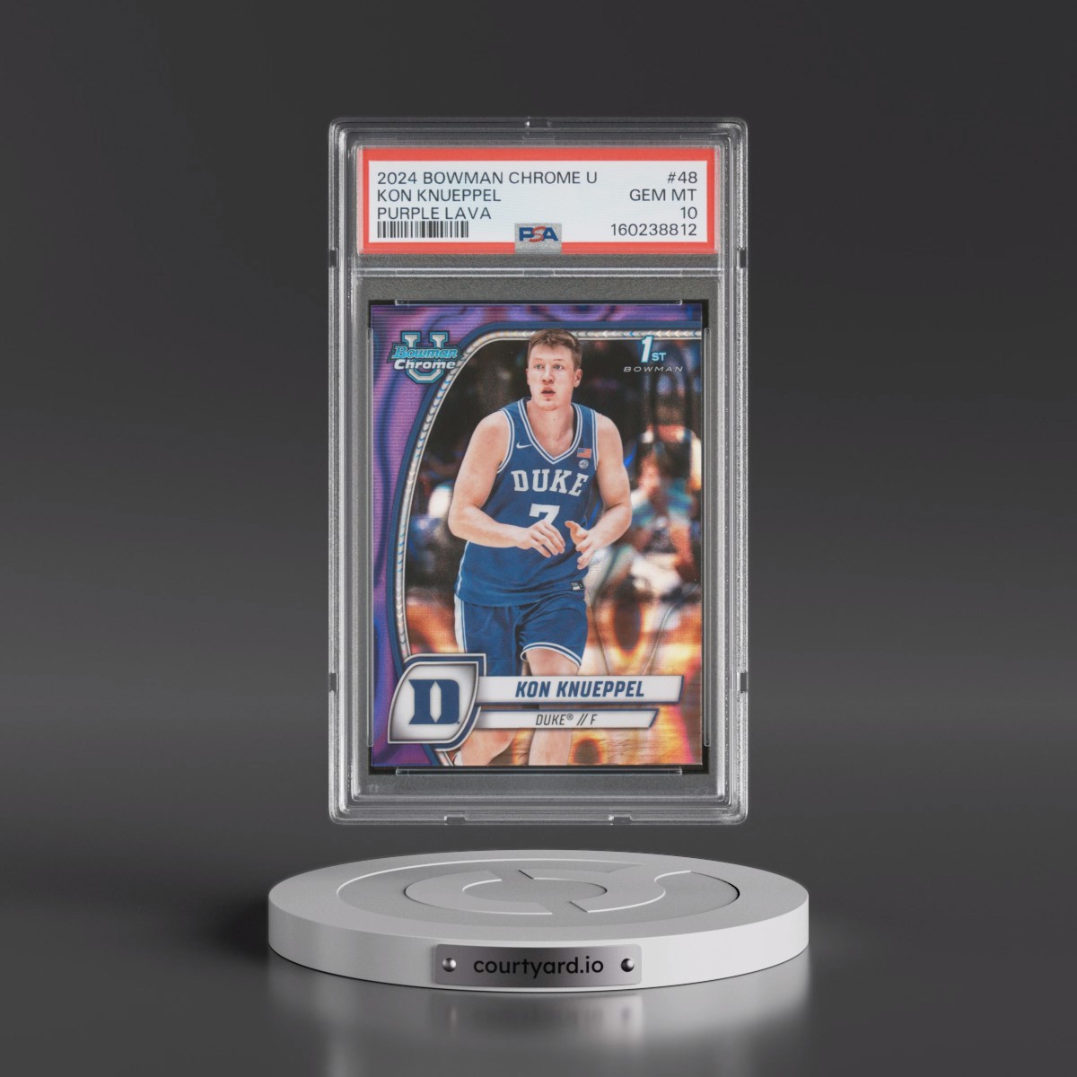 2024 Bowman Chrome University #48 Kon Knueppel - Purple Lava (PSA 10 GEM MINT)