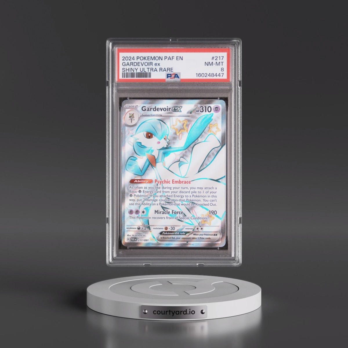 2024 Pokémon Paf EN-Paldean Fates Gardevoir EX - Holo Shiny Ultra Rare #217 PSA 8
