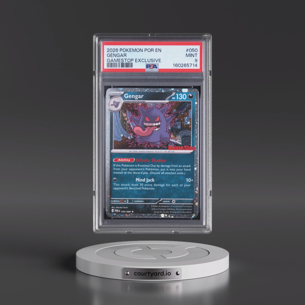 2026 Pokémon Por EN-Perfect Order #050 Gengar - Gamestop Exclusive (PSA 9 MINT)